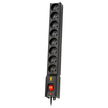 Lestar LX 810 x8 Outlet Black 3m (5901966004055) strāvas pagarinātājs