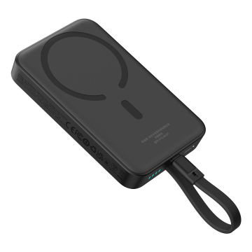 Baseus Magnetic Mini MagSafe 10000mAh 30W powerbank with built-in USB-C cable - black + USB-C 60W 0.3m cable (6932172642785)