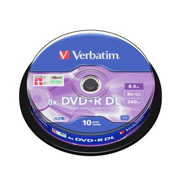 Verbatim DVD+R Discs Double Layer 8.5 GB data storage (10‑pack)