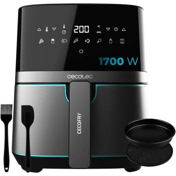 Cecotec Cecofry Full InoxBlack 5500 Pro Hot Air Fryer 5.5L with Accessories. 1700W, Compact and Digital, Diet Fryer, Stainless Steel Design, Oil-Free, PerfectCook (‎03318)