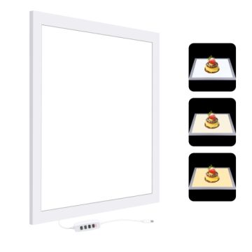 Puluz PU5139 38cm 1000LM LED Photography Shadowless Light Lamp Panel Pad with Switch, Metal Material, No Polar Dimming Light, 33.3cm x 33.3cm Effective Area