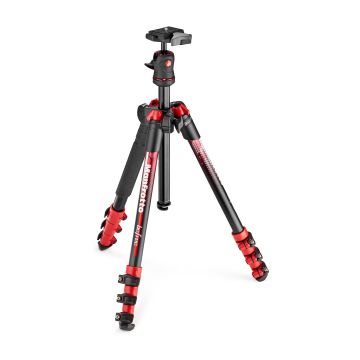 Manfrotto BeFree Color Aluminium Travel Tripod Kit Red (MKBFRA4RD-BH)