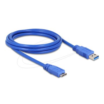 Delock Cable USB 3.0 Type-A Plug to USB 3.0 Type Micro-B Plug 2 m blue (82532)