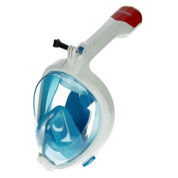 Caruba Full Face Snorkel Mask Swift - Foldable + Action Cam Mount (Blue - L / XL)
