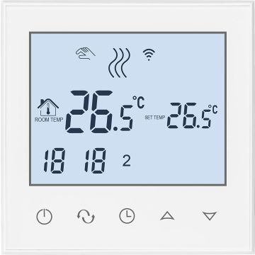 Beok WiFi Thermostat for Hot Water Heating, Programmable Room Thermostat Underfloor Heating Smart Thermostats, Compatible with Google Home and Alexa Voice Control, TDS21WIFI-WP