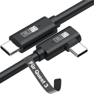 CABLETEX 5m Link Cable for Oculus Quest 2, PICO 4/PSVR Accessories and PC (typ-c-c-3.1-90-5-SCHWARZ)