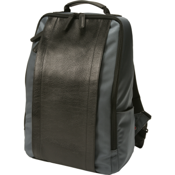 Artisan & Artist RR4-06C Leather Panel Backpack Grey