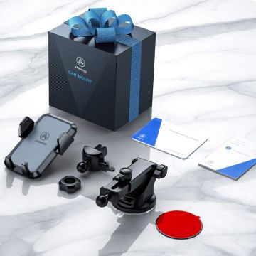 VANMASS Mobile Phone Holder for Cars / Ventilation and Suction Cup Holder 3-in-1