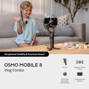 DJI Osmo Mobile 8 Vlog Combo (DJI Mic Mini Transmitter Infinity Black)