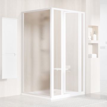 Ravak Shower Fixed Wall PSS-90 195 White + Glass Grape (940701O2ZG)