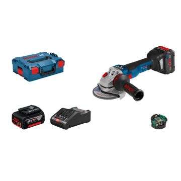 Bosch GWS 18V-10 SC, 1x6.0Ah, 1x8.0Ah ProCORE18V, GAL18V-160 L-Boxx (06019G340H)