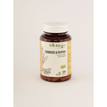 Turmeric&Pepper (Curcuma longa/Piper nigrum) Kurkumas un Melno Piparu Auga Pulveris 120 tabletes