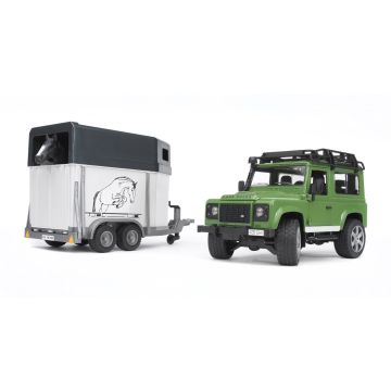 Bruder Land Rover Defender with Horse Trailer & Horse (02592)