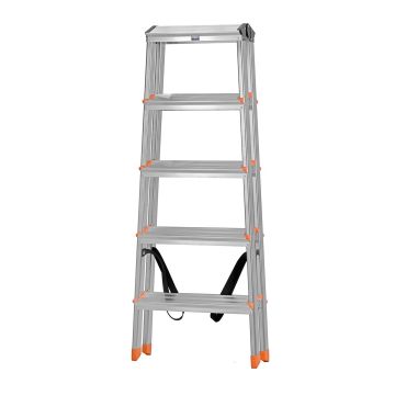 Krause Dopplo double-sided step ladder silver