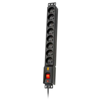 Lestar LXARM 810 G-A K.:CZ 3M Surge Protector x8AC Outlet Black (5901966004451) Strāvas Pagarinātājs ar Drošinātāju