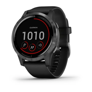 Garmin vivoactive 4 Melnā krāsā ar metāla daļām tumši pelēkā krāsā (010-02174-13)