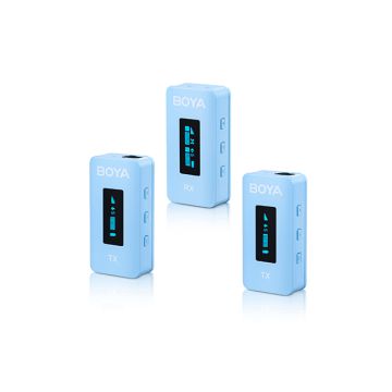 Boya BY-XM6-K2B 2.4GHz Ultra-compact Wireless Microphone System Kit Blue