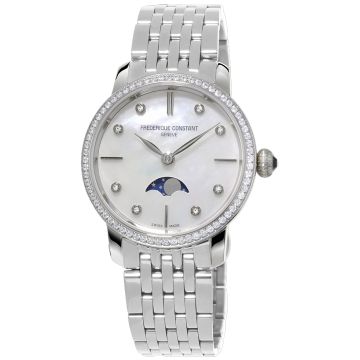 Frederique Constant Slimline Moonphase Ladies Watch FC-206MPWD1SD6B