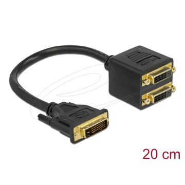 Delock Adapter DVI 25 Plug to 2 x DVI 25 Socket (65051)