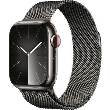 Apple Watch Series 9 GPS + Cellular 45mm Graphite Stainless Steel Case with Graphite Milanese Loop MRMX3
