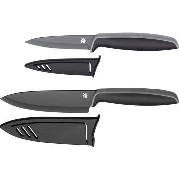 WMF 2-Piece Touch Knife Set, Kitchen Knives with Protective Cover, Chefs Knife (1879086100)