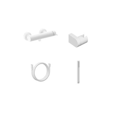 Ravak ES 032.10WV.+S Wall-mounted Shower Tap With Shower Set White Velvet (X07S129)