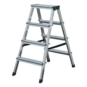 Krause Dopplo double-sided step ladder silver (4009199120403)