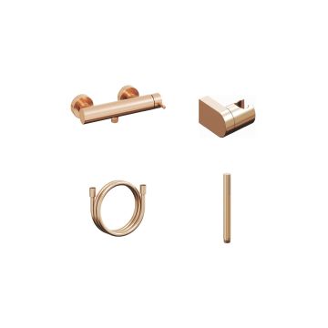 Ravak ES 032.60RGB.+S Wall-mounted Shower Tap With Shower Set Rose Gold Brushed (X07S132)