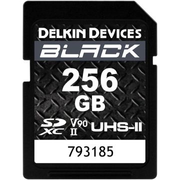 Delkin Devices SDXC 256GB BLACK UHS-II V90 U3 Read 300 MB/s, Write 250 MB/s (DSDBV90256)