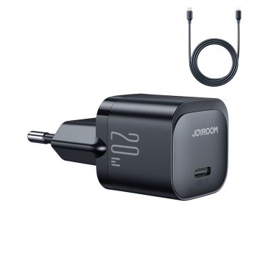Joyroom Mini USB C Charger 20W PD with USB C Cable - Lightning (JR-TCF02) - Black