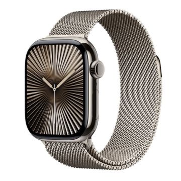 Apple Watch Series 10 GPS + Cellular 46mm Natural Titanium Natural Milanese Loop M/L MWYC3