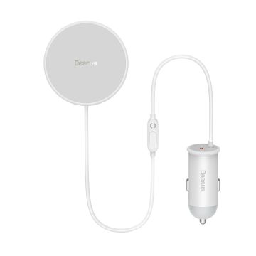 Baseus wireless car charger with MagSafe 15W holder for air vent + USB Type C 25W white (CW01)