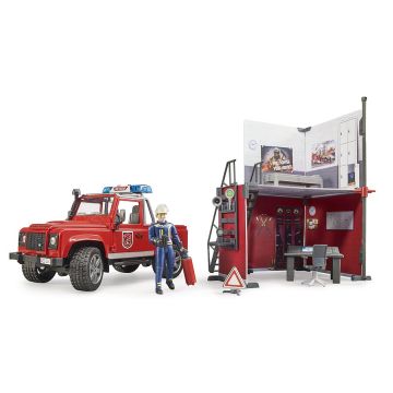 Bruder bworld fire station with Land Rover Defender (62701)