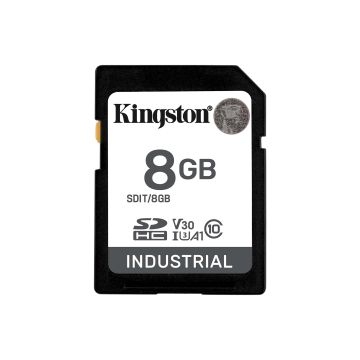 Kingston Industrial 8GB SDHC Memory Card UHS-I U3 Class 10 V30 Black SDIT/8GB