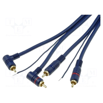 4Carmedia Premium Blue x2 RCA 5m With Remote Cable (RCA-HQ2.500.2)