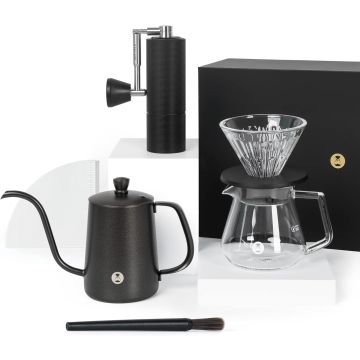 Timemore Pour Over Coffee Maker Set, Manual Coffee Grinder, Pour Over Coffee Pot (600 ml), Glass Coffee Pot