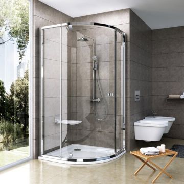 Ravak Shower Corner PSKK3-90 Black+Glass Transparent