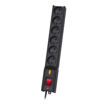 Lestar LX 610 G-A K.:CZ 3.0M Surge Protector x6AC Outlet Black (5901966004680) Strāvas Pagarinātājs ar Drošinātāju