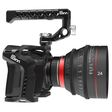 8Sinn BM Pocket Cinema Camera 4K / 6K Half Cage + Top Handle Scorpio (Include 8-AR28MMM) (HDMI & USB-C cable clamp not included)