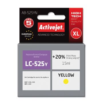 Activejet AB-525YN Brother LC525Y replacement Supreme 15 ml yellow