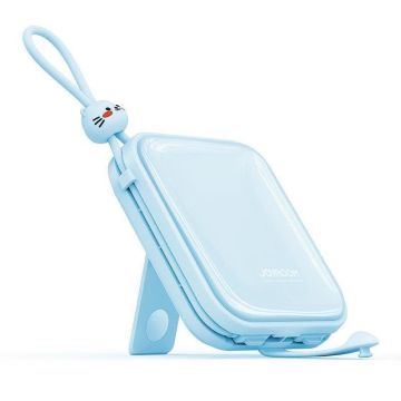 Joyroom Powerbank with USB-C / Lightning Cables and Stand Cutie Series 10000mAh 22.5W, Blue (JR-L008)