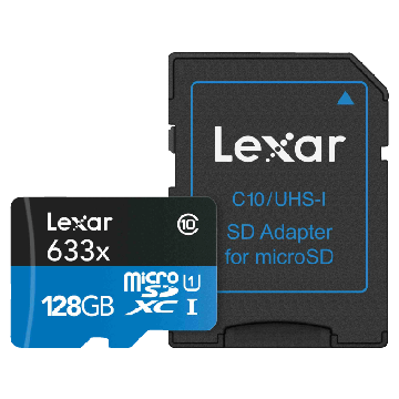 Lexar microSDXC 633x UHS-I 128GB With Adapter (LSDMI128BBEU633A)