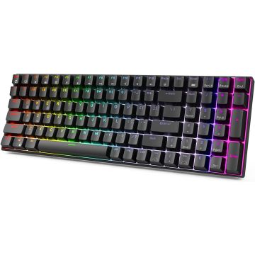 Royal Kludge RK100 Black Wireless Keyboard | 96%, Hot-swap, Red Switches, US