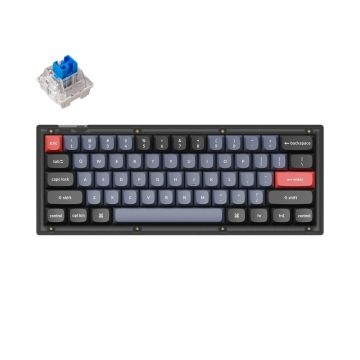 Keychron V4 60% (ANSI, Frosted Black, RGB, Hot-swap, US, Pro Blue Switch) X0033S4N6J