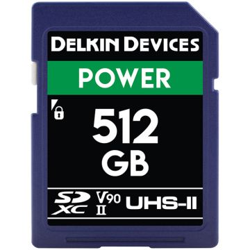 Delkin Devices SDXC 512GB POWER UHS-II 2000X UHS-II U3 (V90) R300/W250 Memory Card (DSDPWR512)