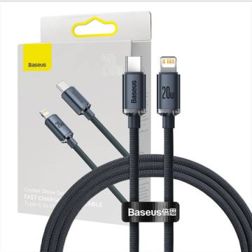 Baseus Crystal cable USB-C to Lightning 20W PD 1.2m Black (CAJY000201)