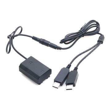 Caruba Sony NP-FZ100 Full Decoding Dummy Battery + 5V 2A Dual USB Cable