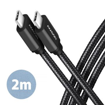 Axagon USB-C to USB-C Cable 2m 60W Black (BUCM3-CM20AB)