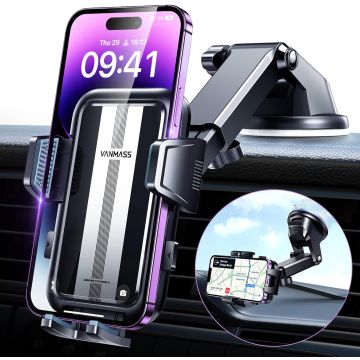 VANMASS Smartphone Fixed Car Phone Holder, Silver (Easy 360° Operation) (CTVK61)