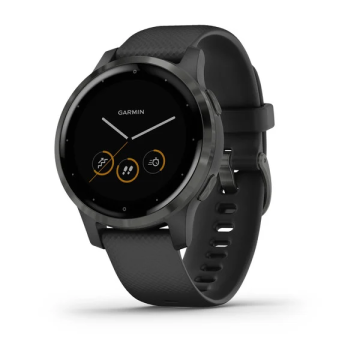Garmin vivoactive 4S Melnā krāsā ar metāla detaļām tumši pelēkā krāsā (010-02172-13)